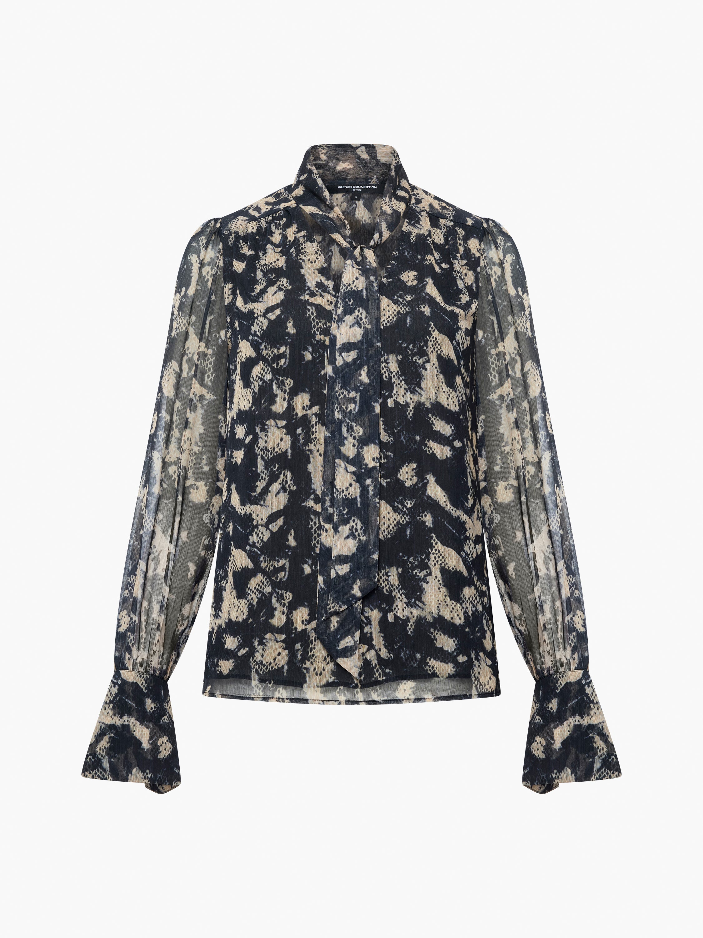 Amelia Hallie Crinkle Tie Neck Blouse