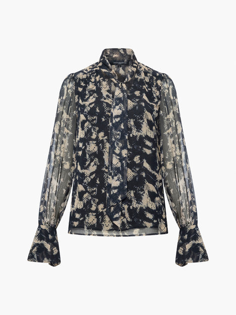 Amelia Hallie Crinkle Tie Neck Blouse