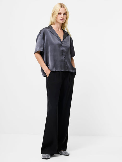 Blaine Hammered Satin Short Sleeved Shirt
