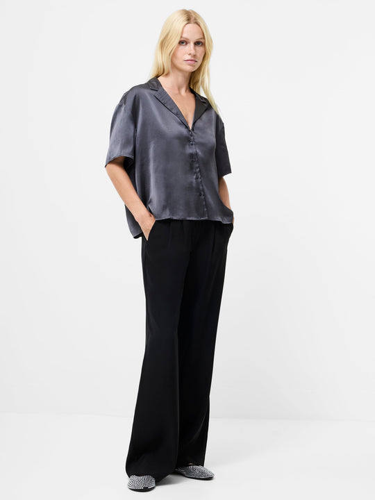 Blaine Hammered Satin Short Sleeved Shirt