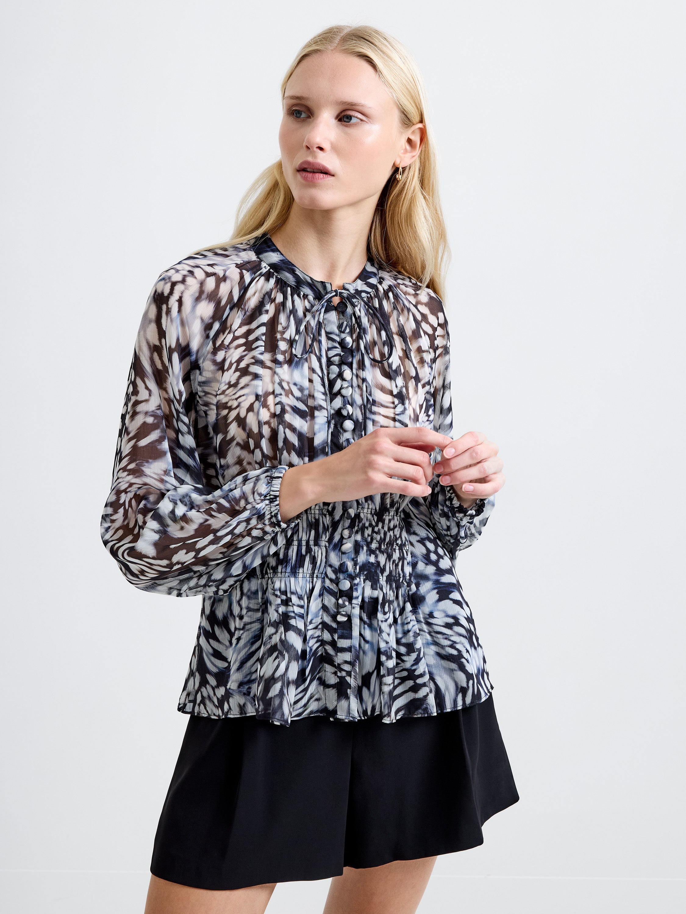 Emina Chiffon Allegra Long Sleeve Top