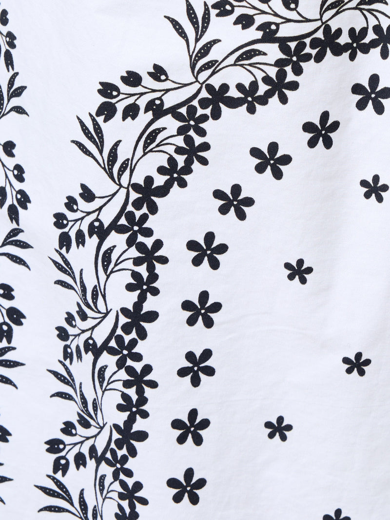 Cambria Cotton Floral Sleeve Tie Up Shirt