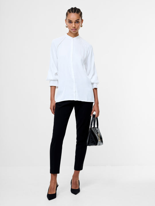 Candice Satin Pearl Trim Shirt
