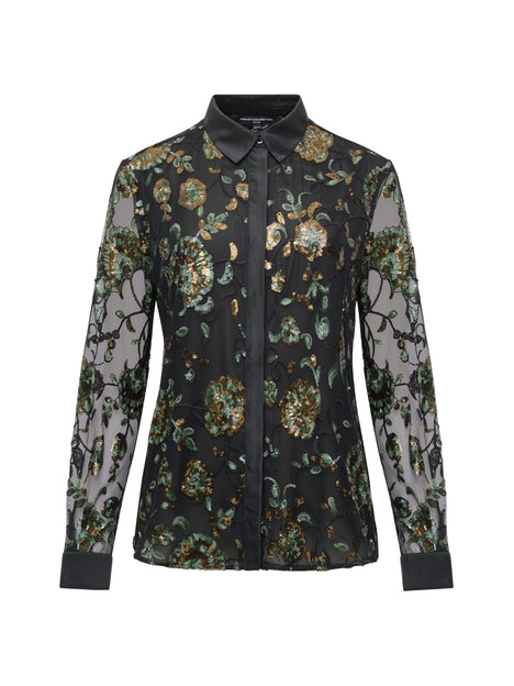 Roshene Sequin Long Sleeve Shirt