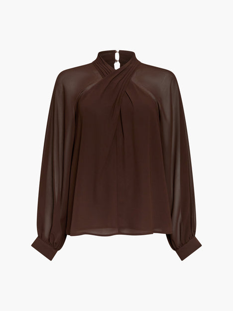 Eden Georgette Long Sleeve Wrap Blouse