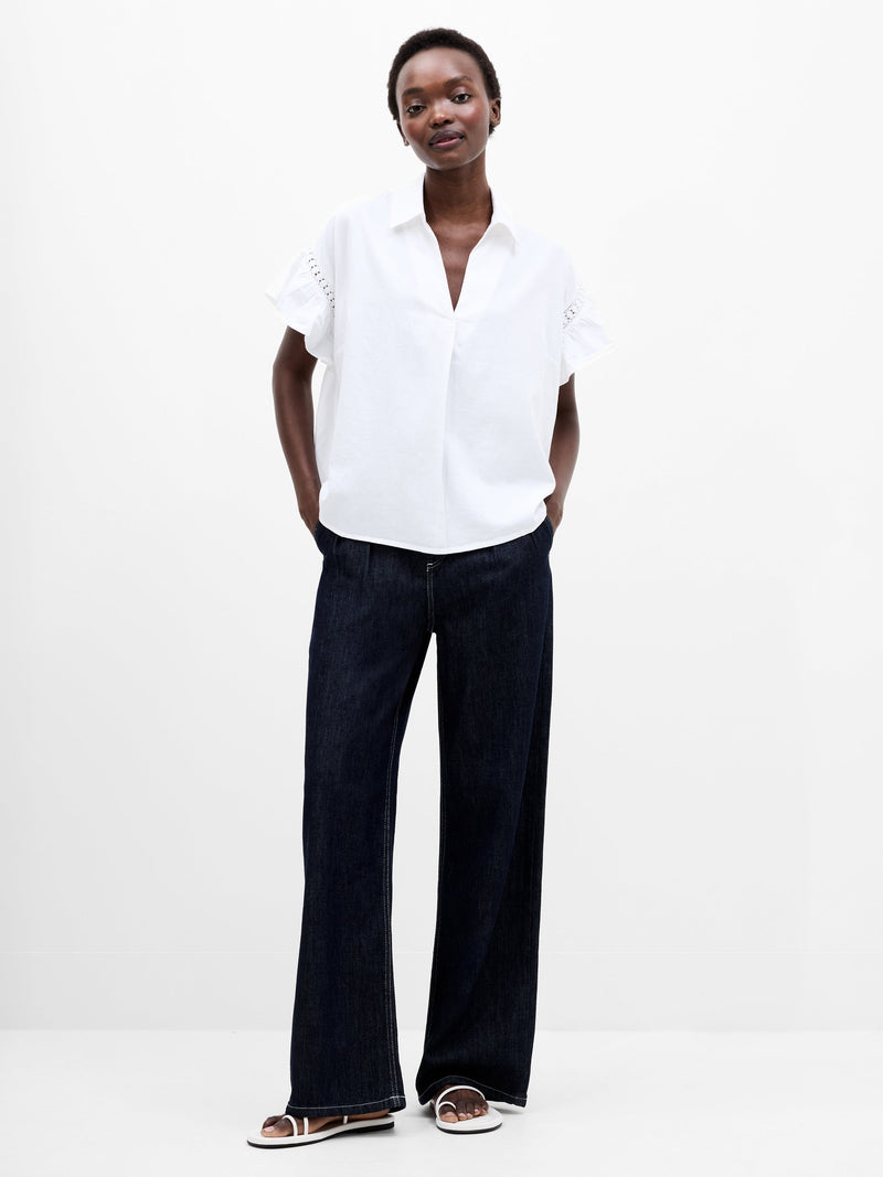 Trim Popover Shirt