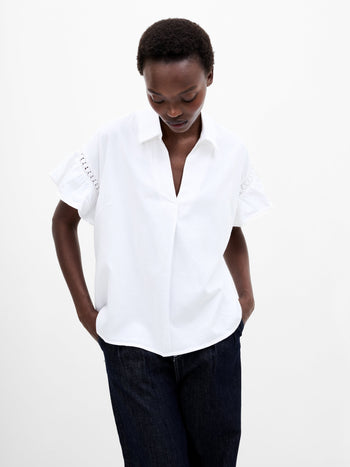 Trim Popover Shirt