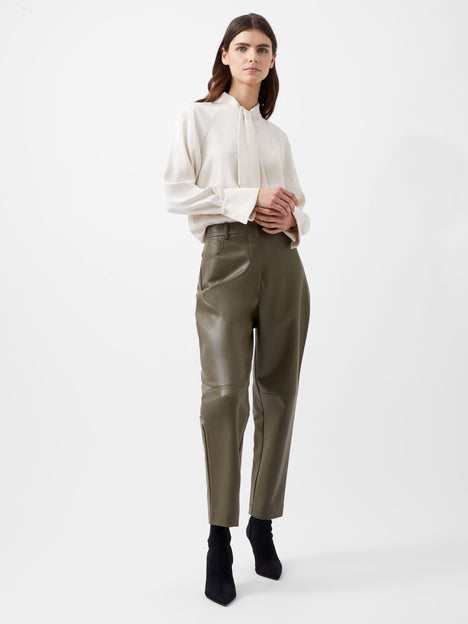 Crepe Tie Neck Blouse