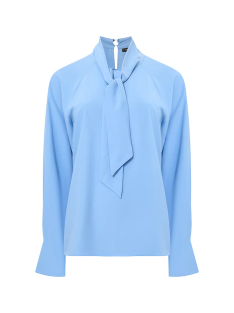 Crepe Tie Neck Blouse
