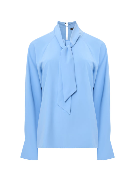 Crepe Tie Neck Blouse