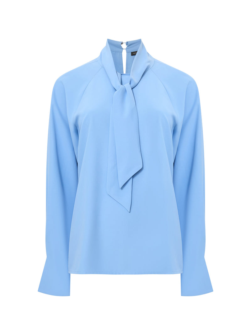 Crepe Tie Neck Blouse
