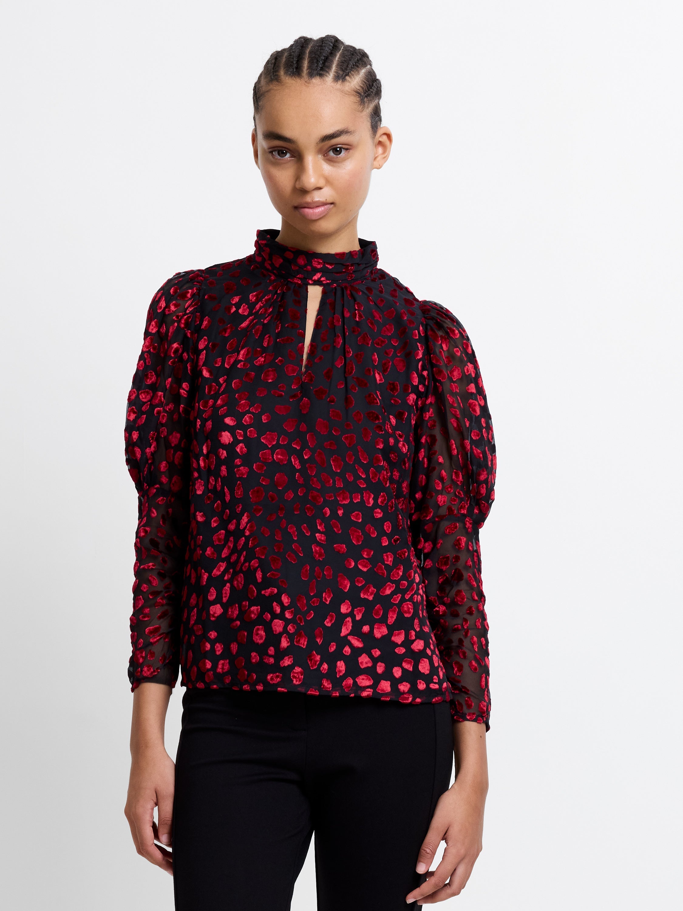 Devore Gathered Keyhole Top