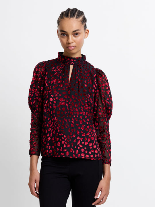 Devore Gathered Keyhole Top