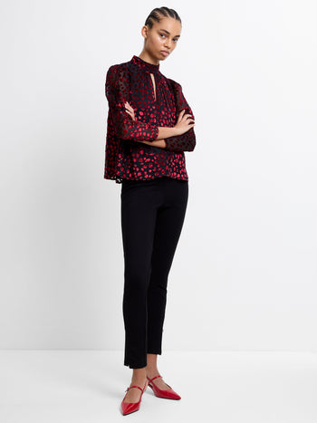 Devore Gathered Keyhole Top