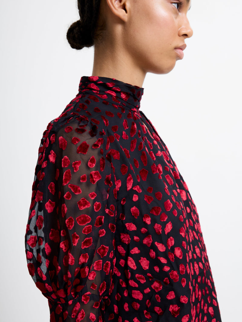 Devore Gathered Keyhole Top