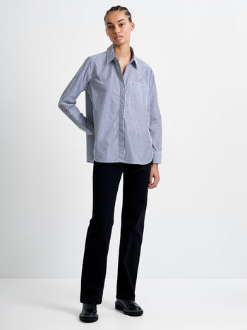 Stripe Buttoned Popover Shirt