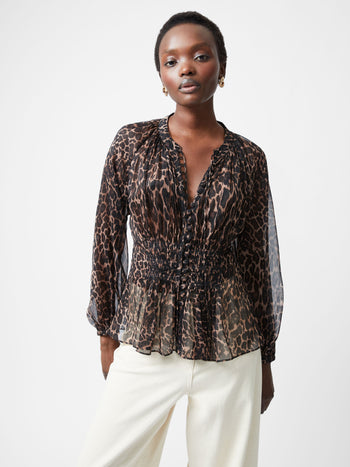Emina Chiffon Leopard Print Top