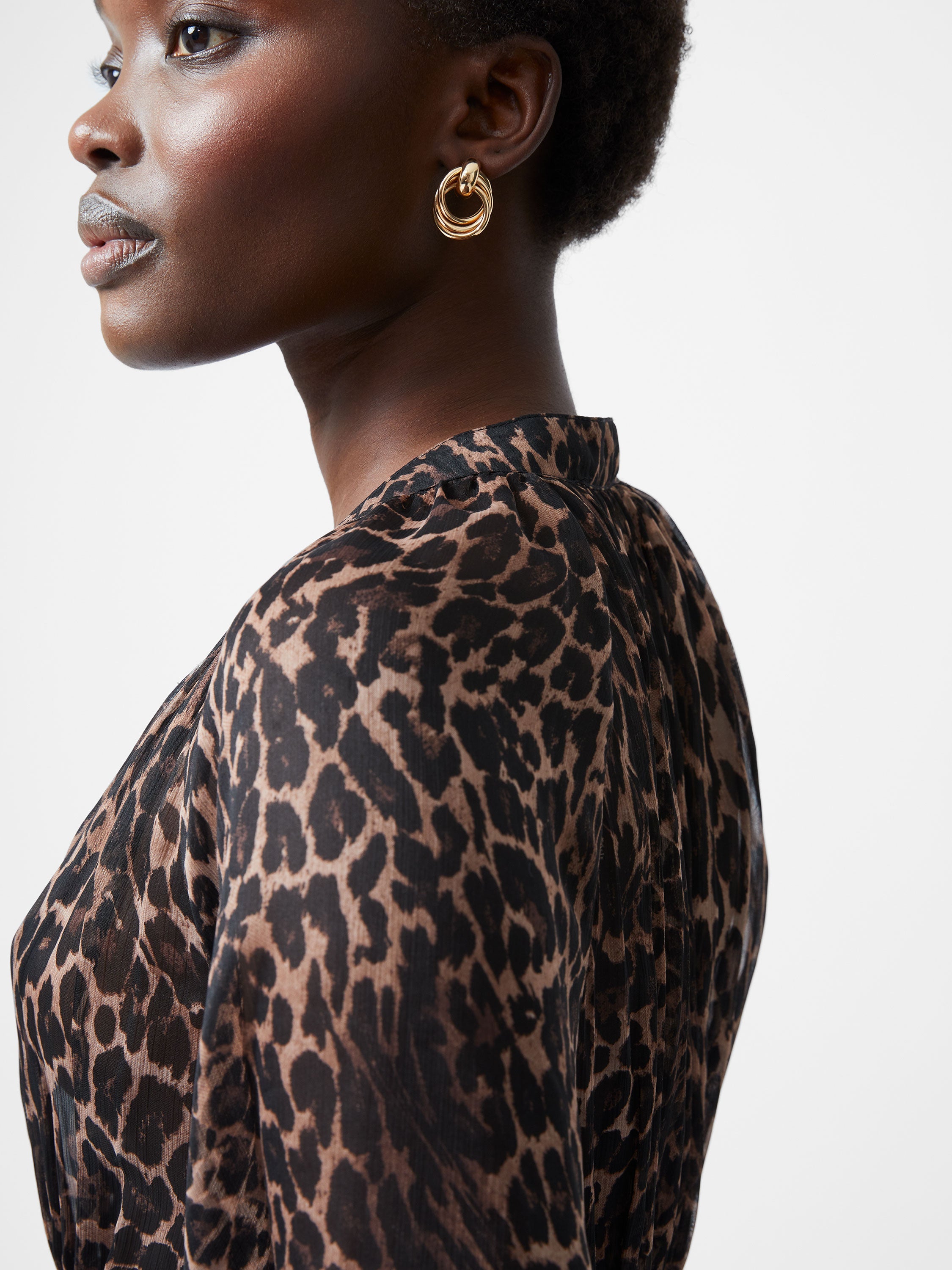 Emina Chiffon Leopard Print Top | French Connection EU