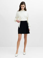 Vinnie Tailored Black Pleated Mini Skirt