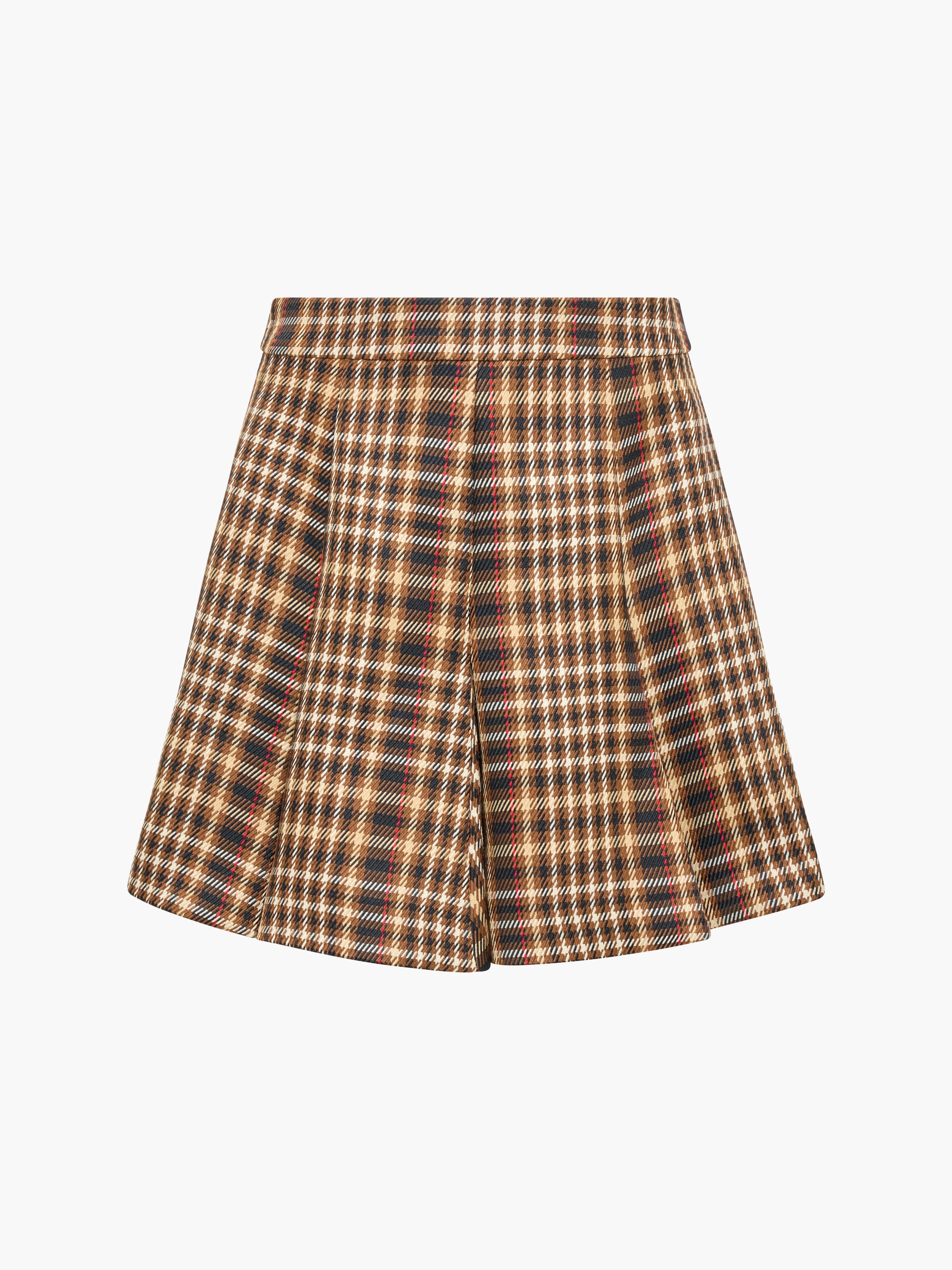Tasha Brown Checked Mini Skirt