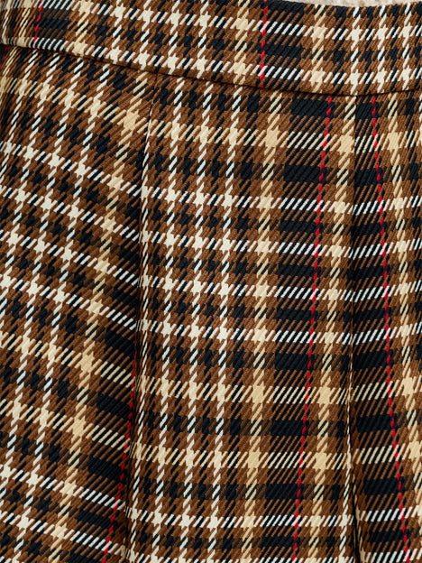 Tasha Brown Checked Mini Skirt
