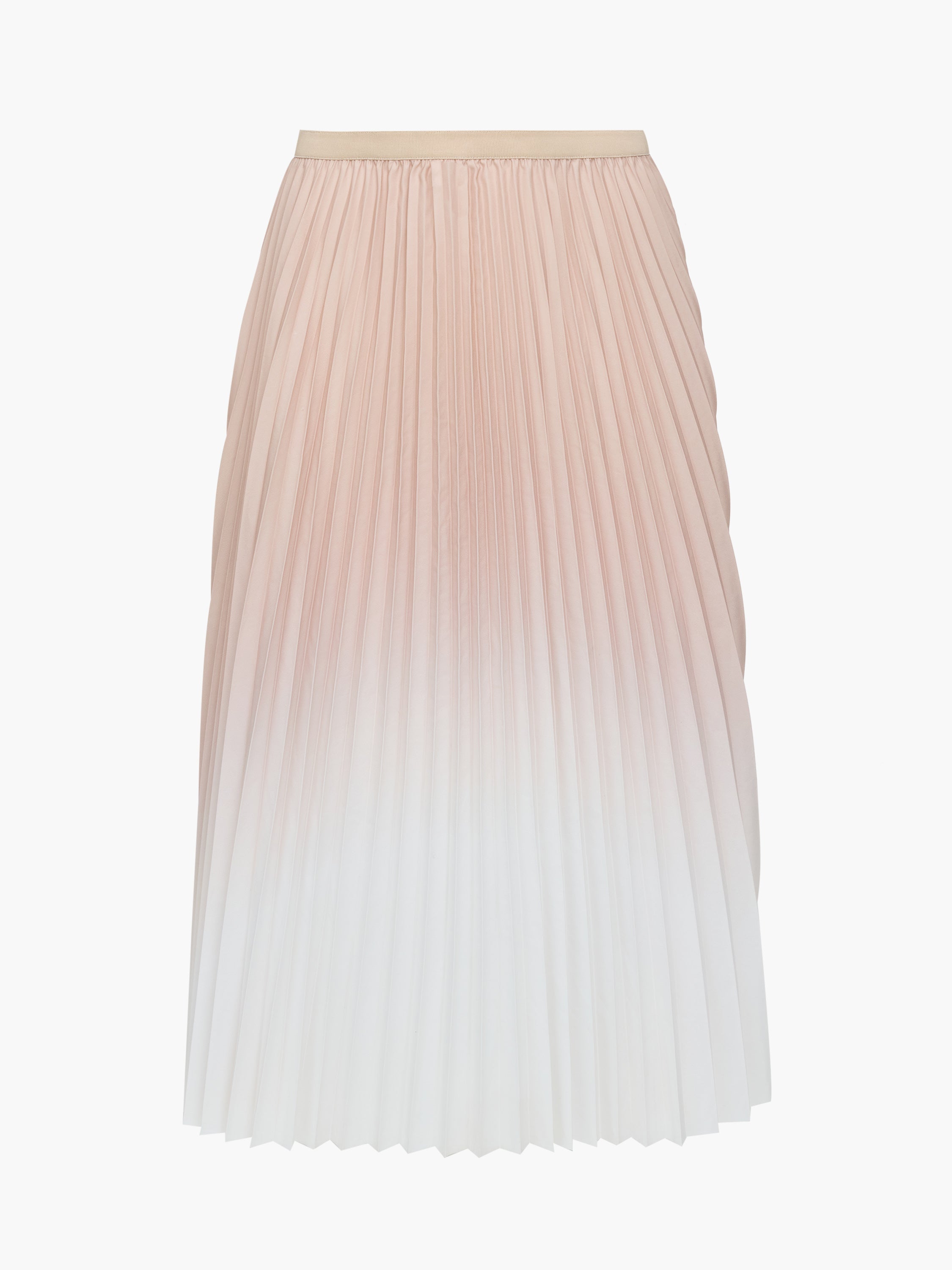 Cadie Crepe Light Ombre Pleated Midi Skirt