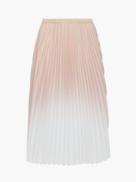 Cadie Crepe Light Ombre Pleated Midi Skirt