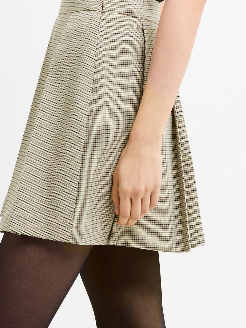Shayla Prince of Wales Check Pleated Mini Skirt