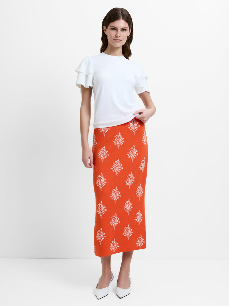 Imelda Ditsy Floral Knit Midi Skirt
