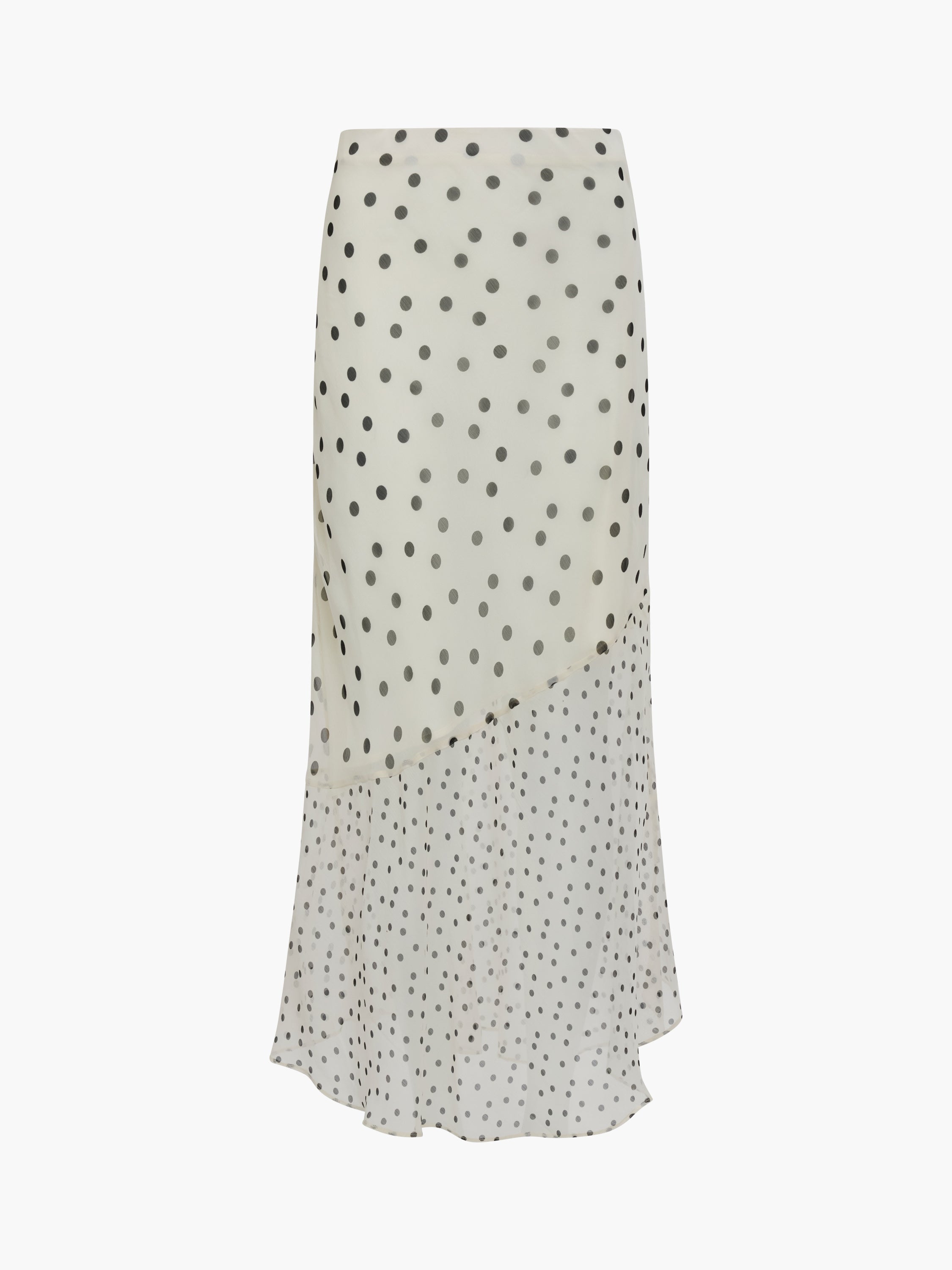 Emina Chiffon Monochrome Polka Dot Maxi Skirt