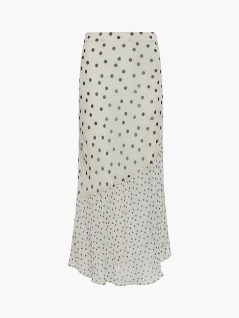 Emina Chiffon Monochrome Polka Dot Maxi Skirt