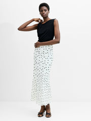 Emina Chiffon Monochrome Polka Dot Maxi Skirt