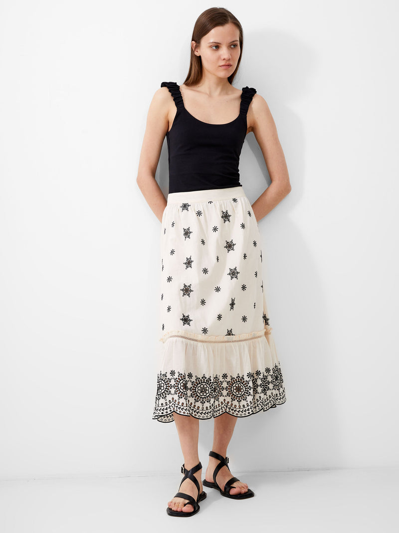 Embroidered Felicity Midi Skirt French Connection EU