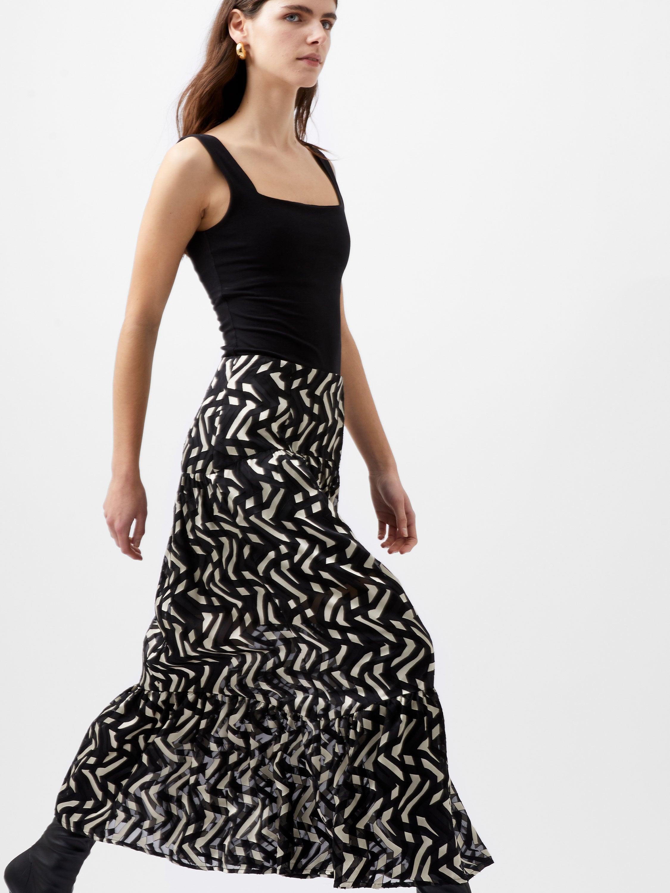 Diandra Satin Devore Skirt