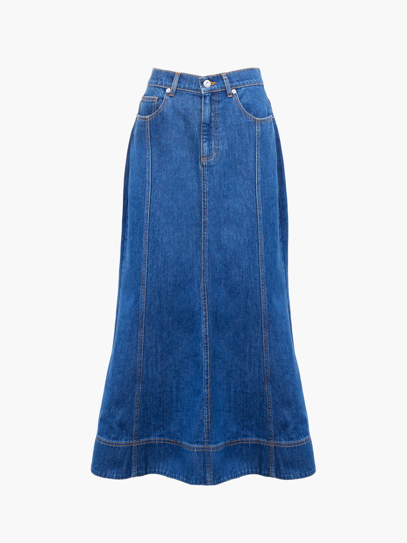 Denver Denim Flare Midi Skirt