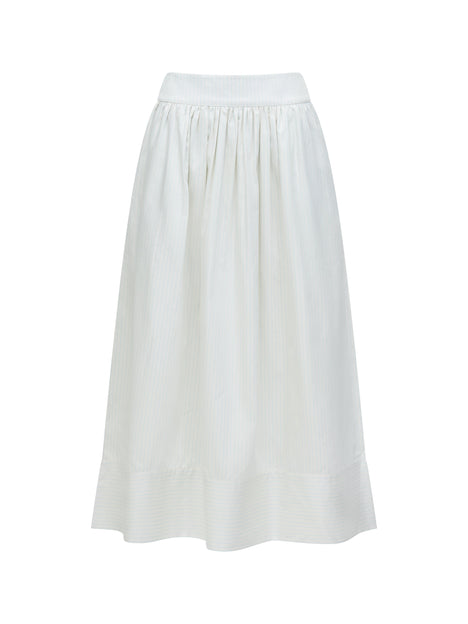 Pinstripe Poplin Maxi Skirt