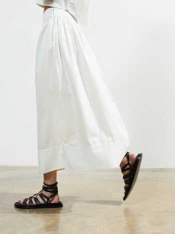 Pinstripe Poplin Maxi Skirt
