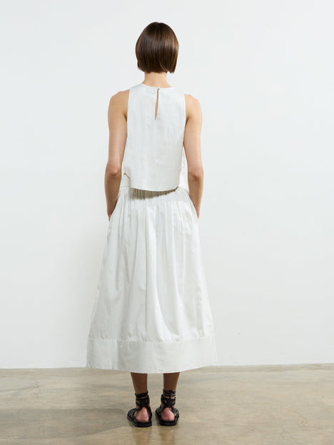 Pinstripe Poplin Maxi Skirt