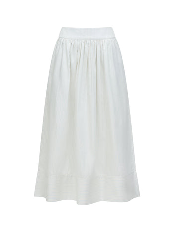 Pinstripe Poplin Maxi Skirt