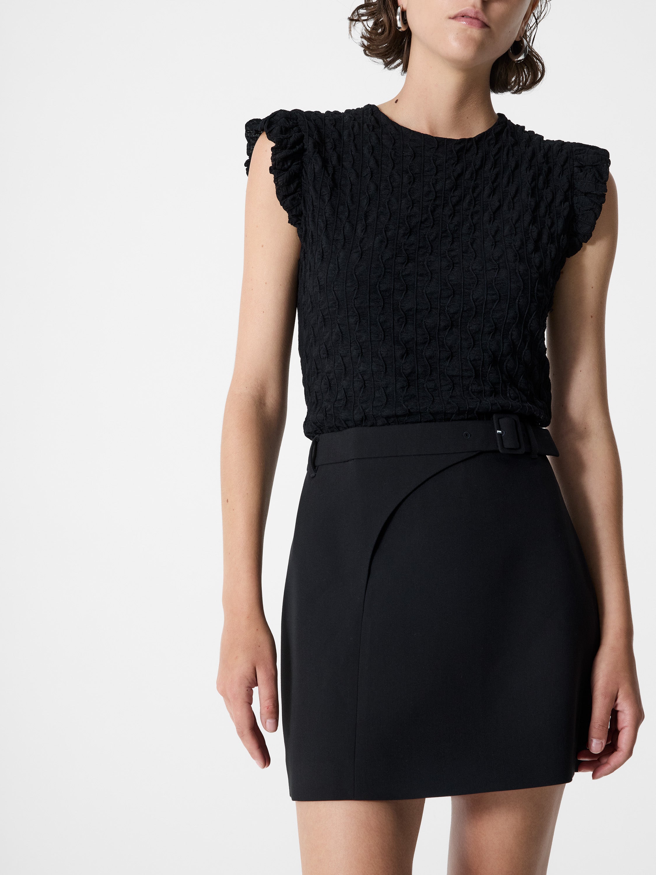Azra Twill Mini Skirt Black | French Connection EU