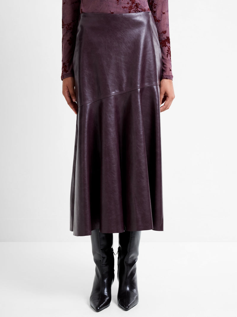 Kayleigh PU Fluted Midi Skirt