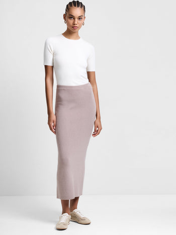 Ava Knitted Straight Midi Skirt
