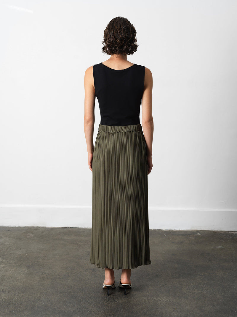 Niri Plisse Column Maxi Skirt