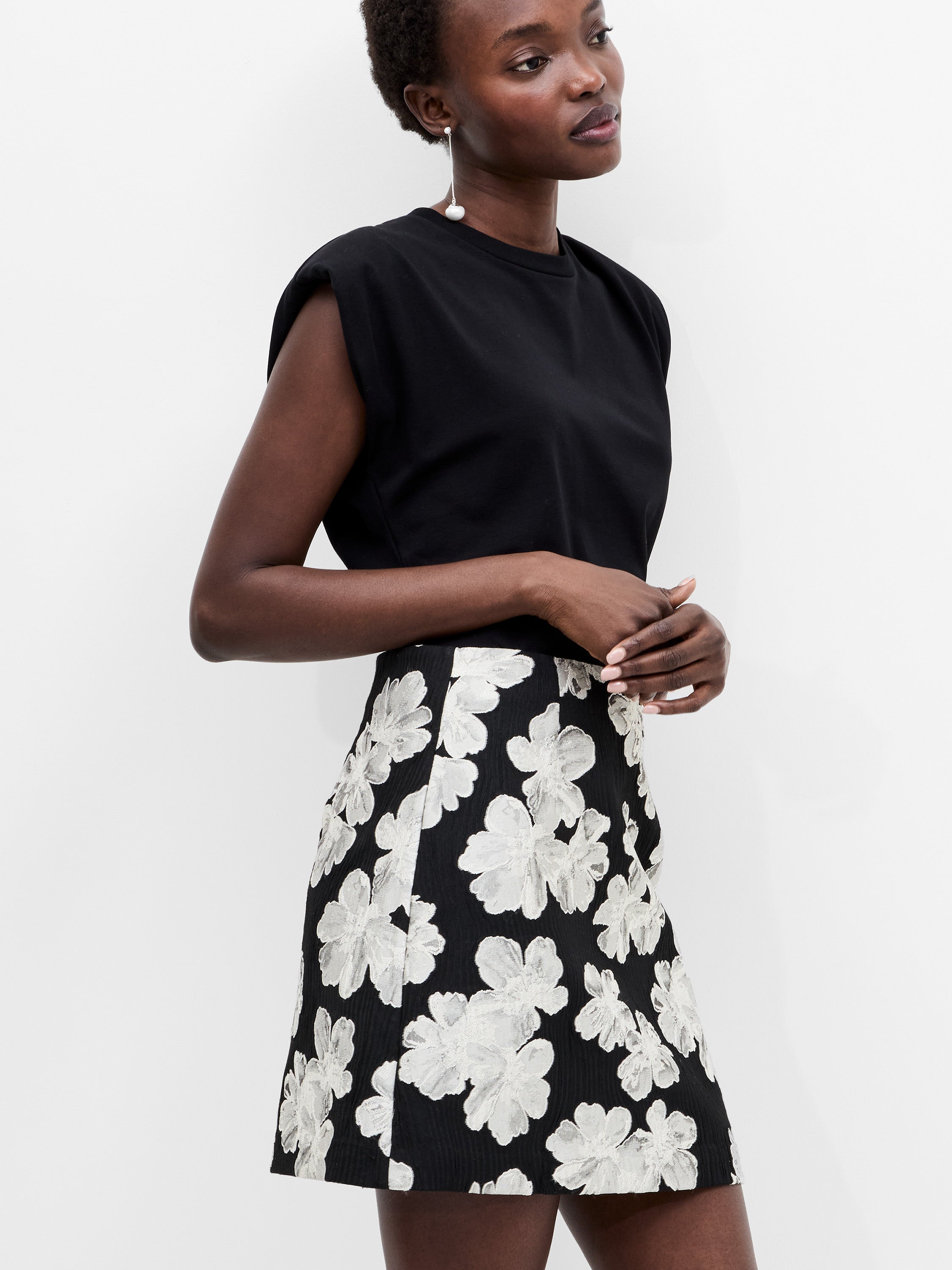 Lora Poly Jacquard Mini Skirt