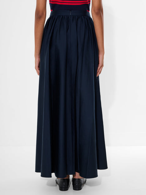 Sateen Weave Cotton Maxi Skirt