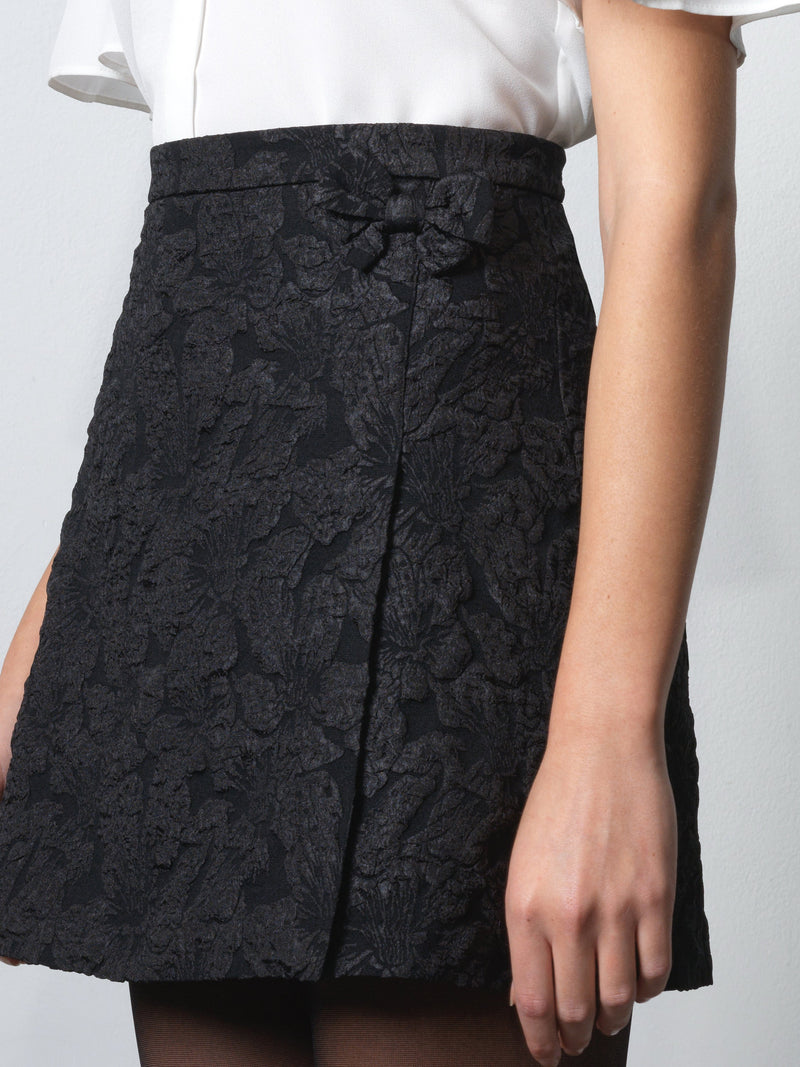 Sharon Jacquard Bow Mini Skirt
