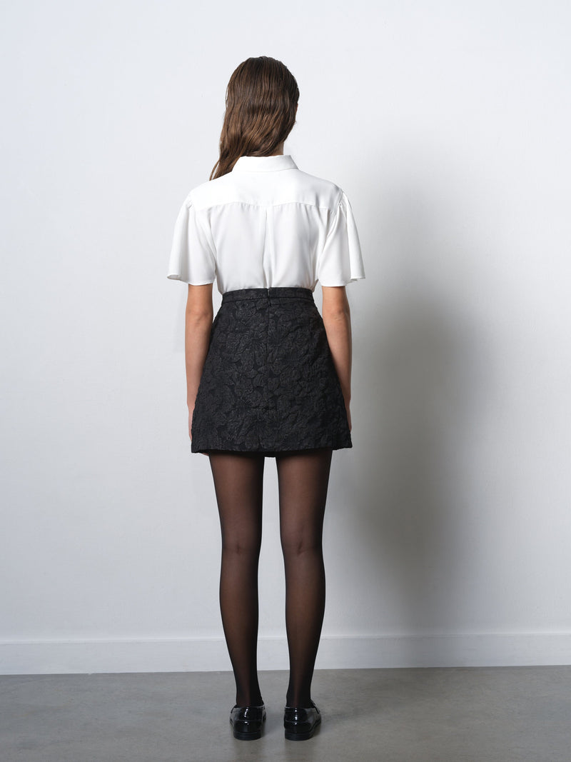 Sharon Jacquard Bow Mini Skirt