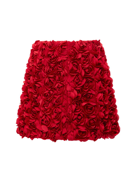 Verity 3D Floral Textured Mini Skirt