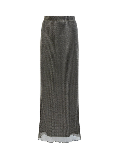 Tamy Lurex Plisse Maxi Skirt