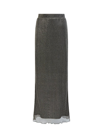 Tamy Lurex Plisse Maxi Skirt